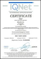 certificado Gestión Medioambiental ISO 14001